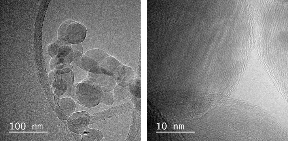TEM images of hBN with different magnification                     