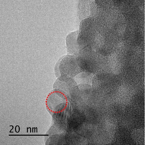 HR-TEM image of QDs size of 9~10 nm.